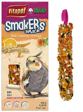 SMAKERS COCKATIEL TREAT STICK FRUIT TWIN PACK