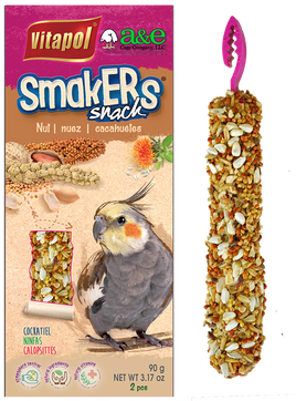 SMAKERS COCKATIEL TREAT STICK NUT TWIN PACK
