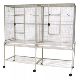 DOUBLE FLIGHT CAGE WITH DIVIDER - 64"x21"x65"